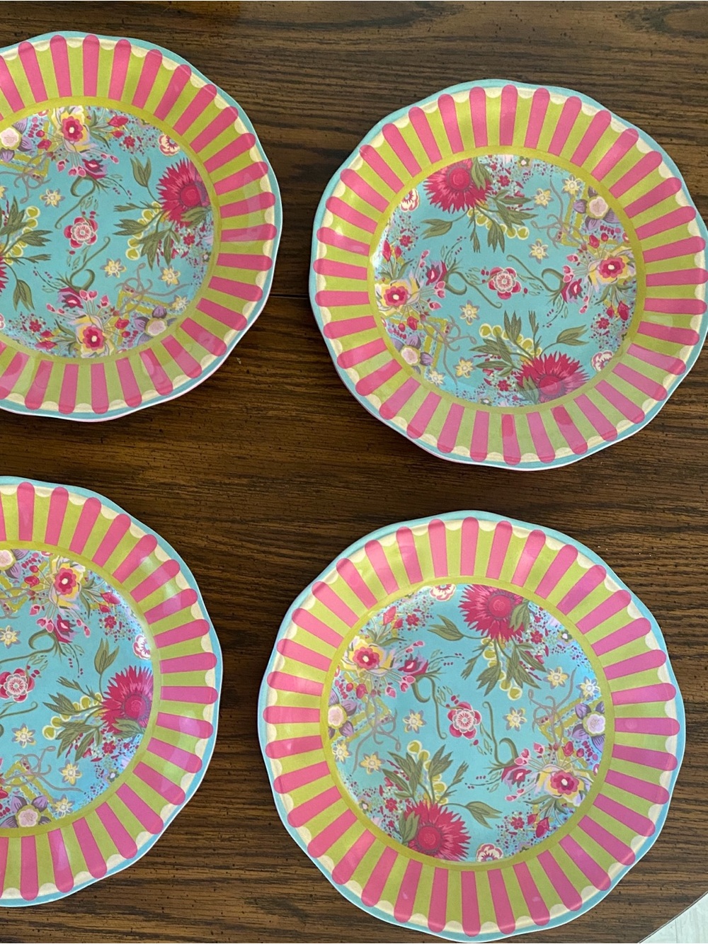 MacKenzie-Childs Rare Retired Florabundance Set of 4 Plates